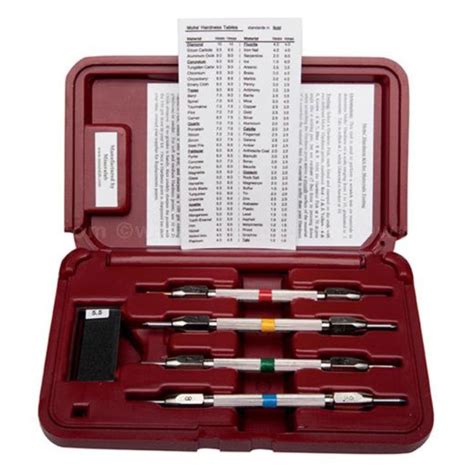 mohs concrete hardness test kit|deluxe hardness picks by mineralab.